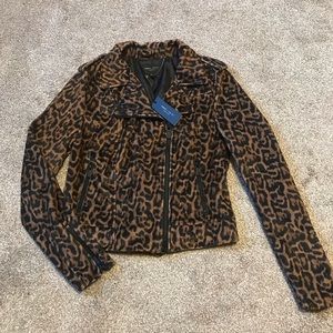 NWT Romeo & Juliet Couture Leopard Moto Jacket M